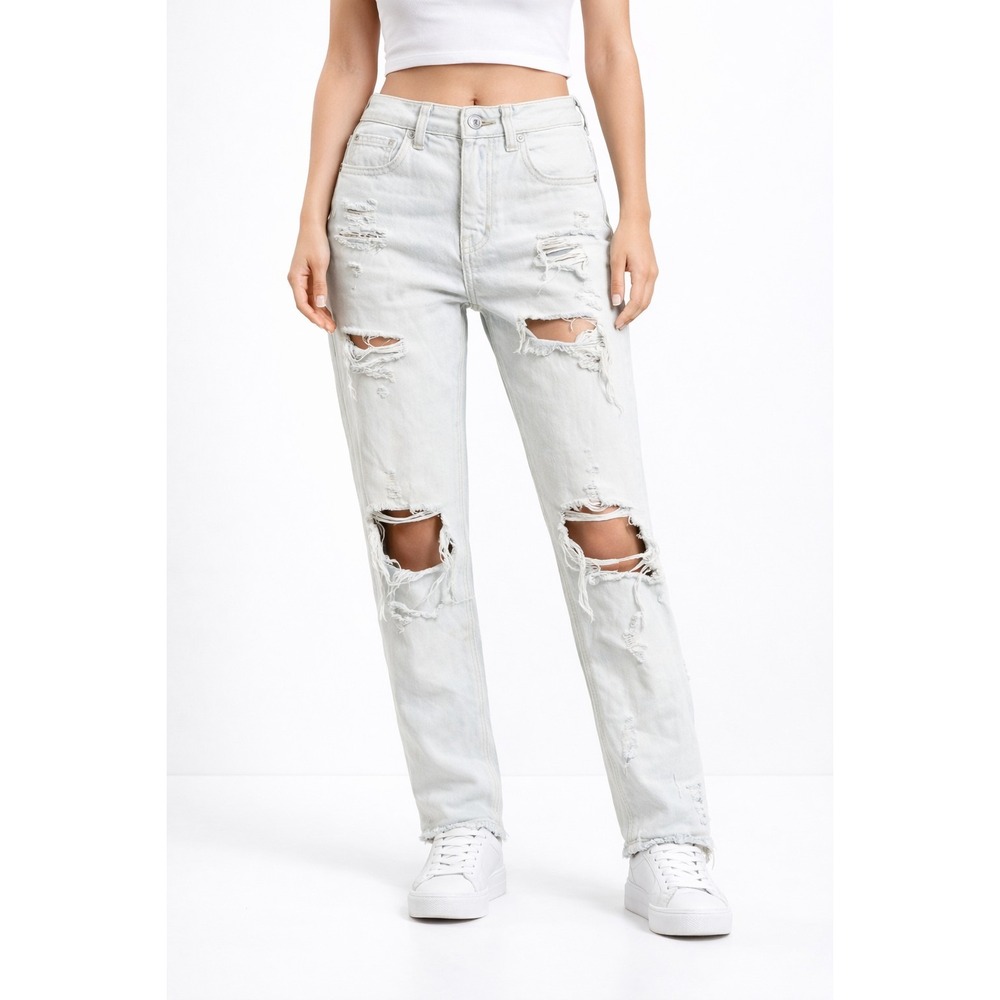 American Eagle Tomgirl Button Fly Destroyed Sexy Jeans Women's size 4 Regular